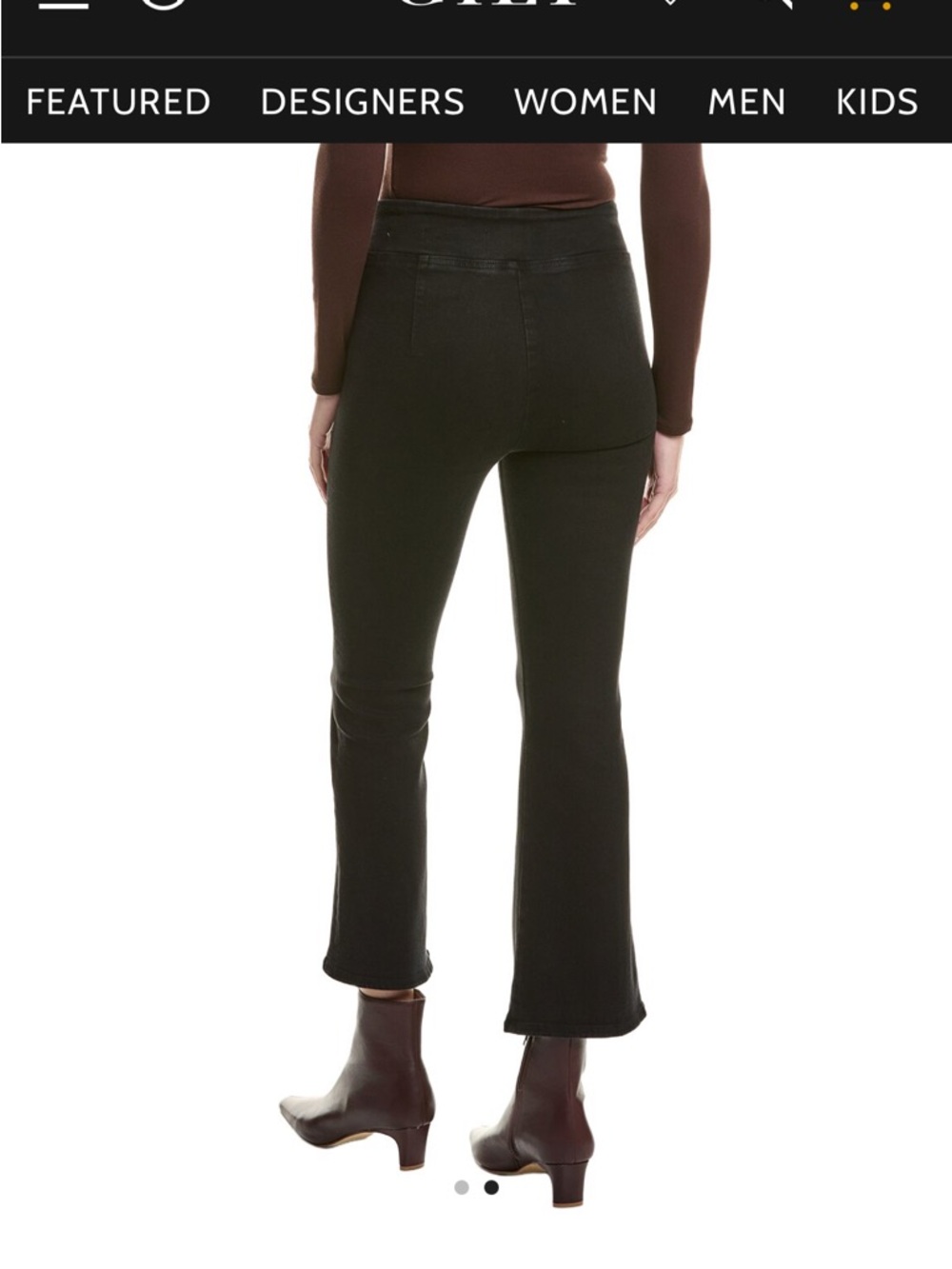 NWOT FRAME Jet Set Crop Mini Bootcut Pull-On Jeans In Black Size 2 - Picture 5 of 17